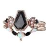 Luxury European and American Opal Jewelry, New Rose Gold Engagement Ring, Retro Court Style Ring