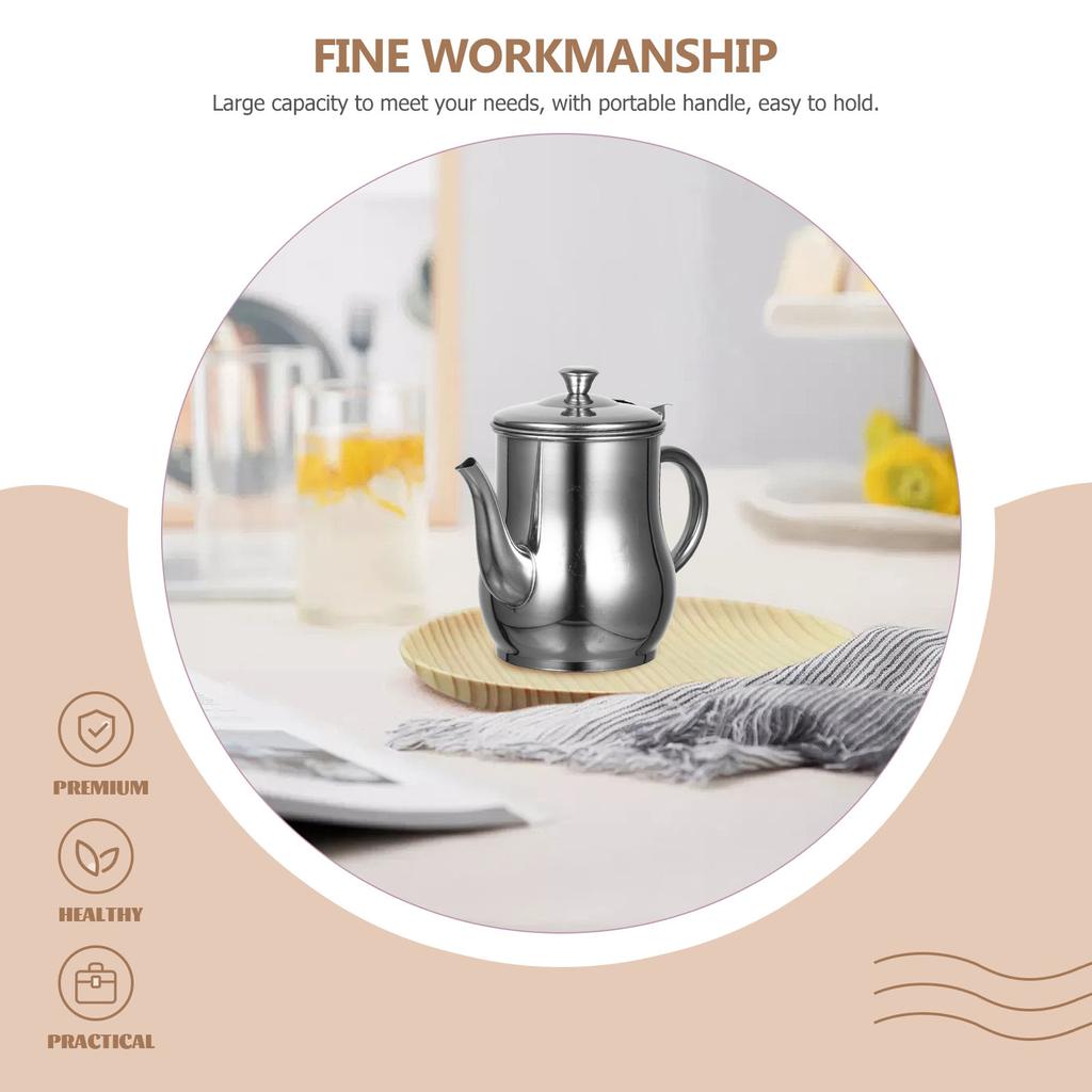 Edelstahl-Öltopfbehälter mit Sieb, Einspritzdüse, Fettflasche und Olivenfilter, Vorratstankhalter