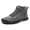 Plus-size Leather Boots, Men's Fashionable Ankle Boots, Flat Lace-up Casual Shoes