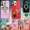 Cute P-Paul Frank Phone Case For iPhone 17 16 15 14 13 12 Pro Max Plus for Magsafe Mirror Wireless Magnetic Cover