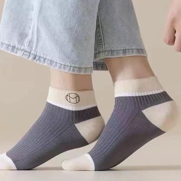 Men's Odor-Resistant Low-Cut Ankle Socks - Sweat-Absorbent, Thin, Shallow Mouth for Spring/Summer