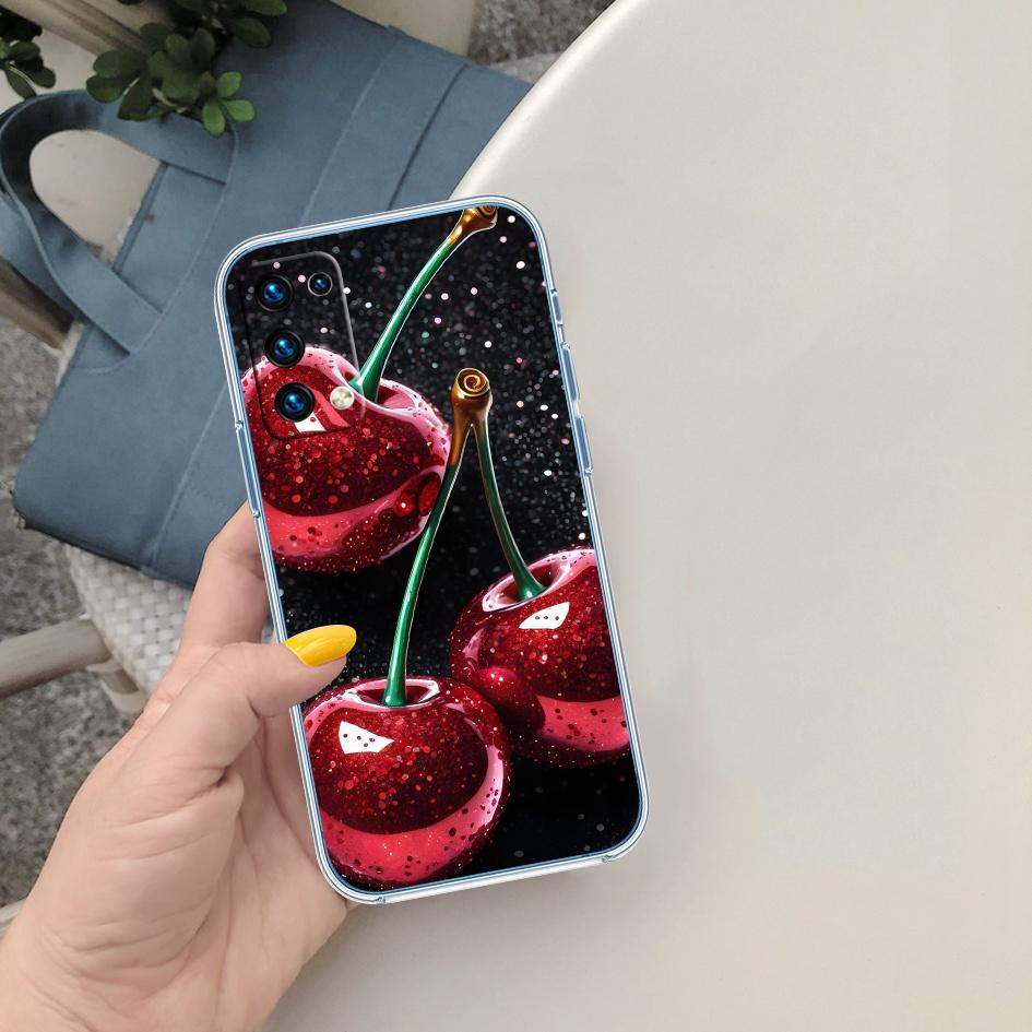 LO24 Cherry fruit Transparent Phone Case for Motorola Moto G40 G04 G05 One Ace Action Fusion + Plus Hyper Macro Vision Zoom
