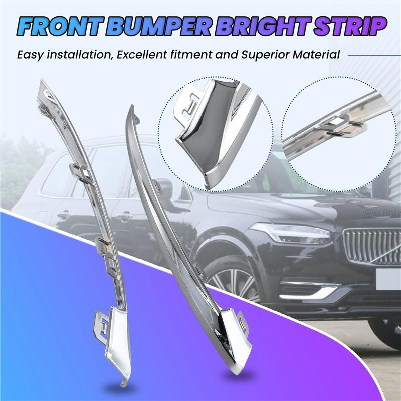 1 Para Dla Volvo XC60 MK2 2025 Samochód Przedni Zderzak Jasny Pasek Chromowany 32227905 32227906