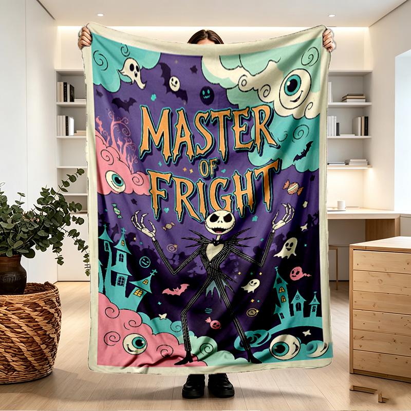 The Nightmare Before Christmas Print Blanket - Soft & Comfortable, for Bedroom, Travel, Sofa, Home Decoration - Birthday Christmas Gift for Friend