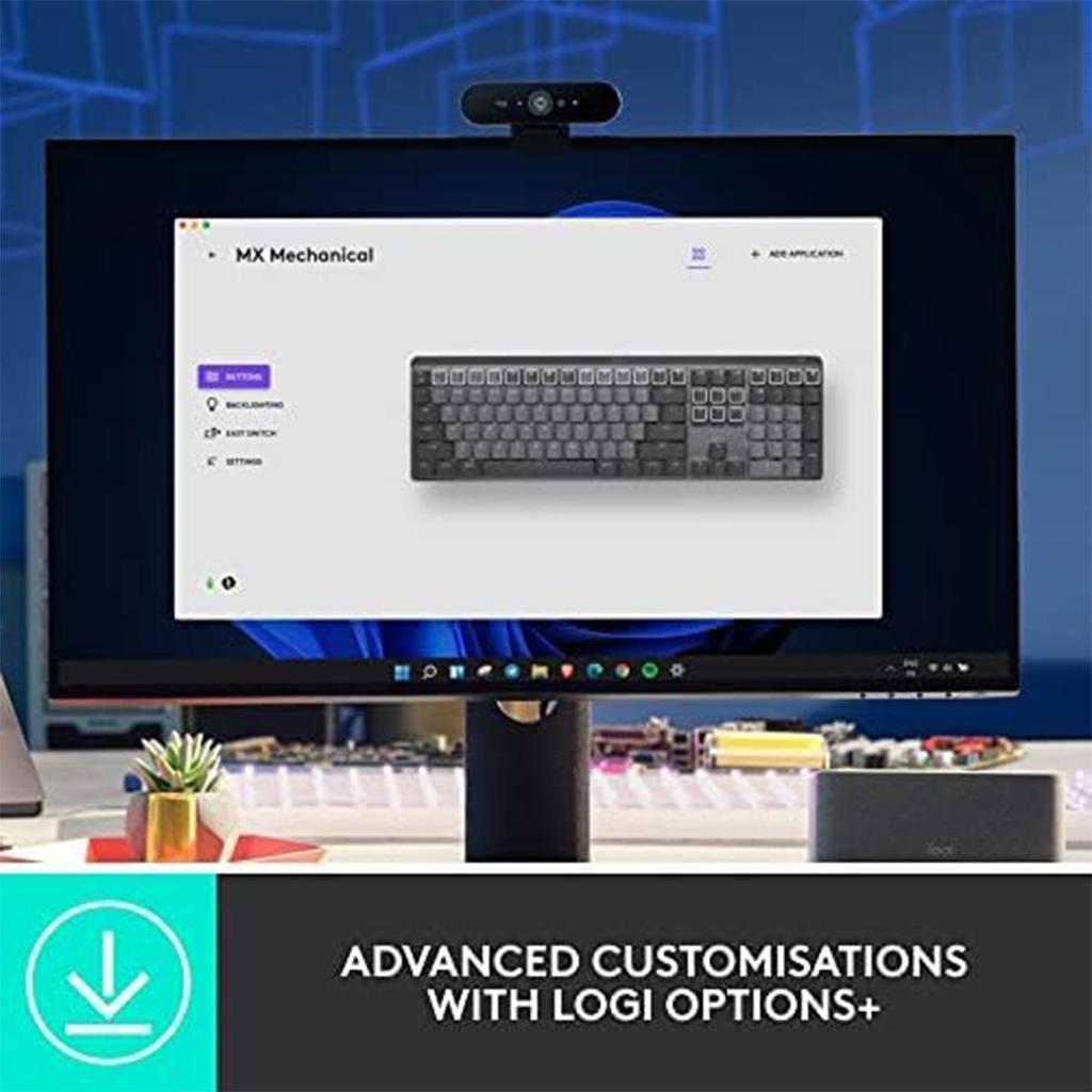 Logitech MX MECHANICAL Business Low Noise Wireless Dual Mode Low Axis Mechanical Keyboard Intelligent Keyboard