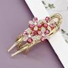 Elegant Crystal Double Flower Hair Claw Hair Grab Duckbill Clip For Women Headdress Hair Accessories Rhinestone Hairpin Headwear