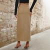 Women's European & American High-Waisted Slit Denim Midi Skirt - New Fashion