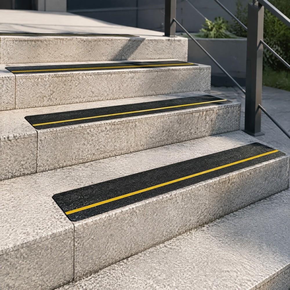 10 PCS Black Anti Slip Stair Treads 60 Grit Adhesive Grip Pads Durable Non Skid Tape Stairs
