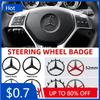 Naklejka na samochód 1 szt. 52 mm 57 mm Naklejka z logo na kierownicę samochodu Emblemat Dla Mercedes Benz AMG W176 W202 W204 W205 W210 W211 CLA CLK CL
