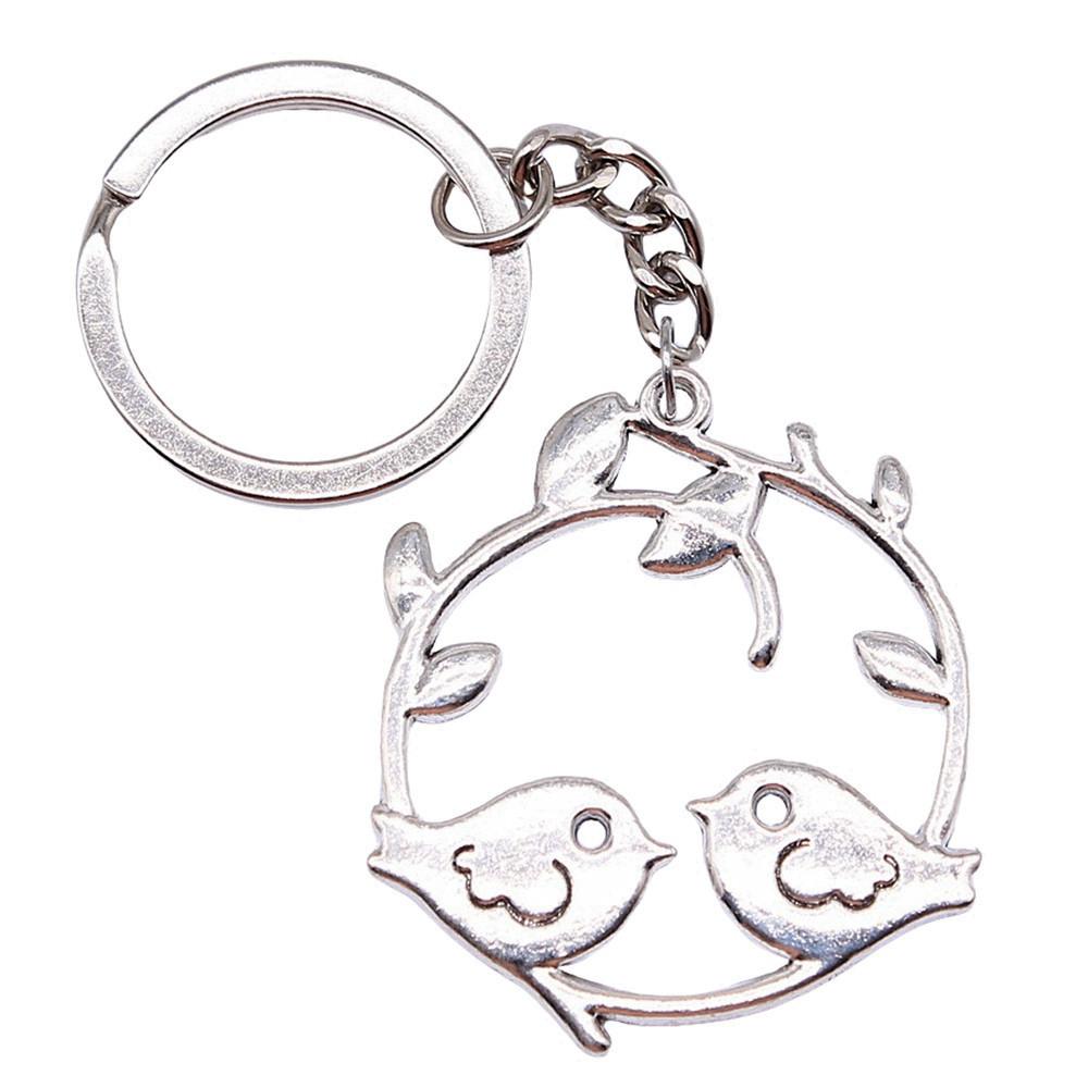 Pfauen Emaille Charms Eulen Schlüsselanhänger Vogel Anhänger Schlüsselring 28mm