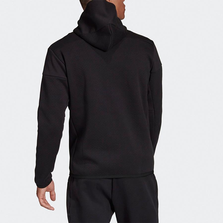 Adidas Jachetă cu glugă cu fermoar în stil sport, îmbrăcăminte exterioară pentru bărbați, negru GM6531
