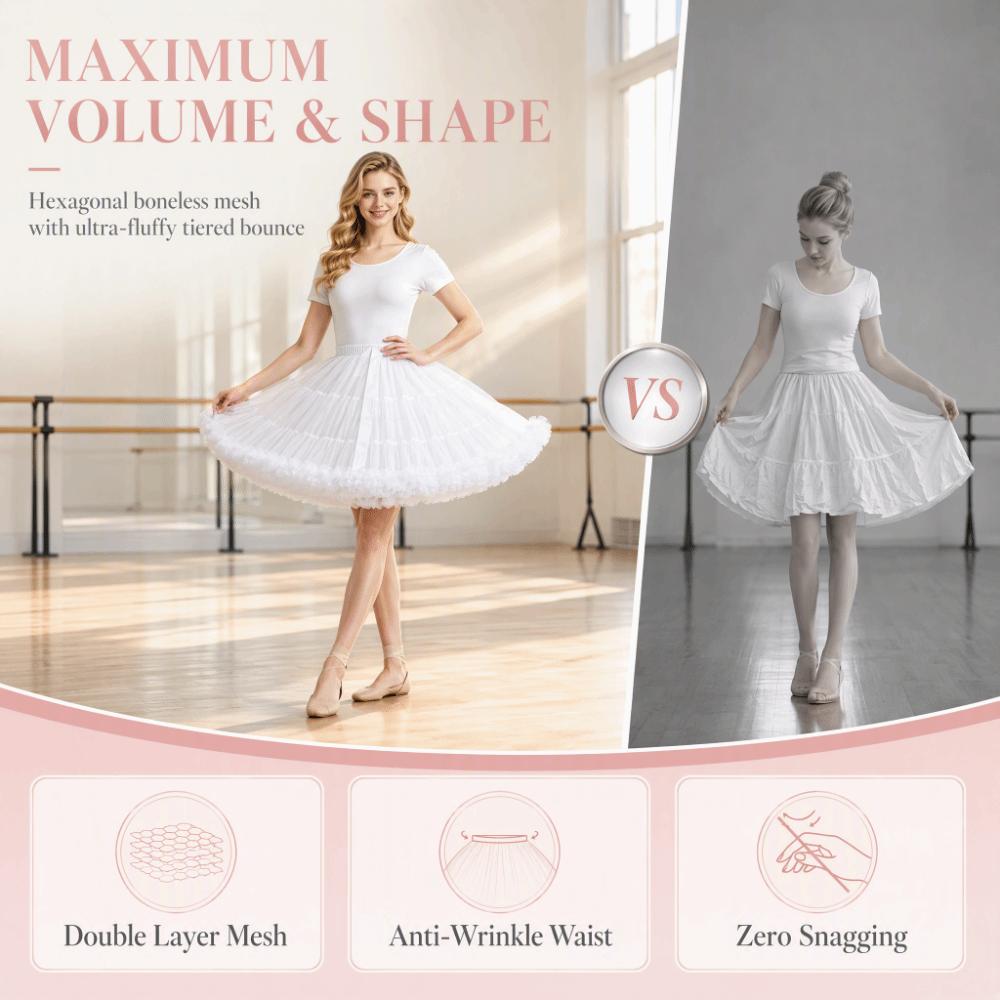 58 Styles Lolita Tutu Skirt 42cm 280g Hexagon Mesh Crinoline No Bone Petticoat Daily Cosplay