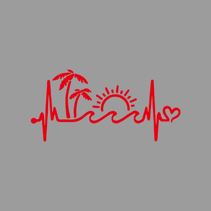 Palm Trees Waves Sunny Beach Comic Strip Creative&funny Stickers for Cartoon Fans&lover,high Quality for Car Trucks Motorcycles