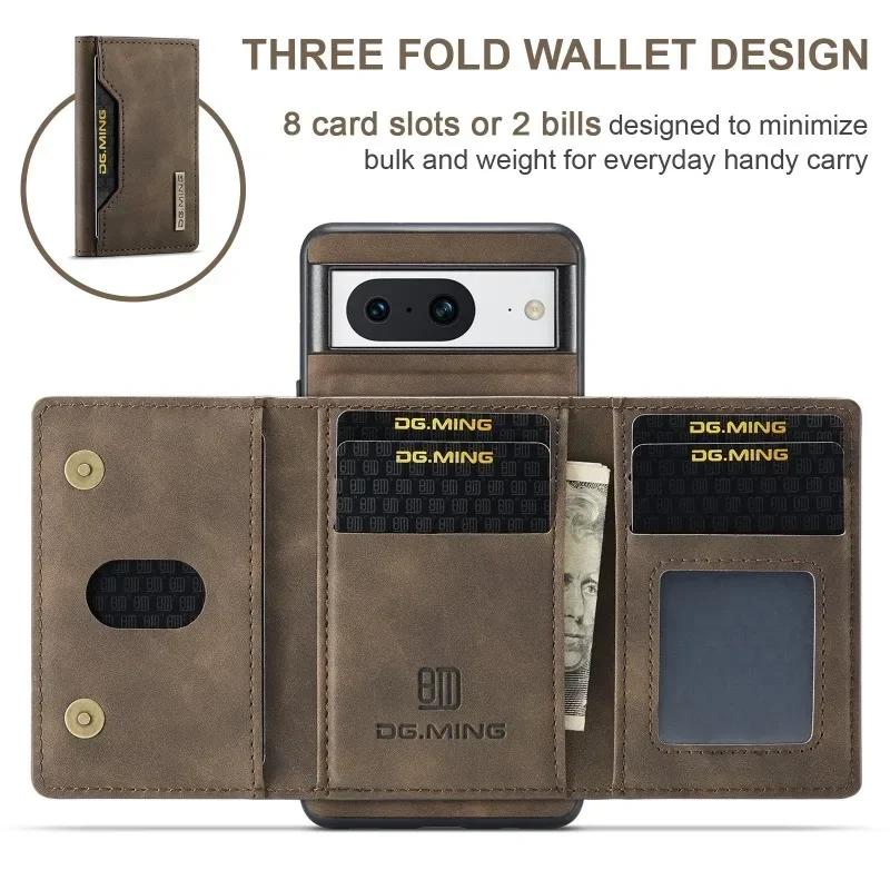 2 In 1 Detachable Wallet With Card Holder Phone Case for Google Piexl 9 8 8A 7 6 Pro 7A 6A 5A XL Leather Bags Cover Coque Etui