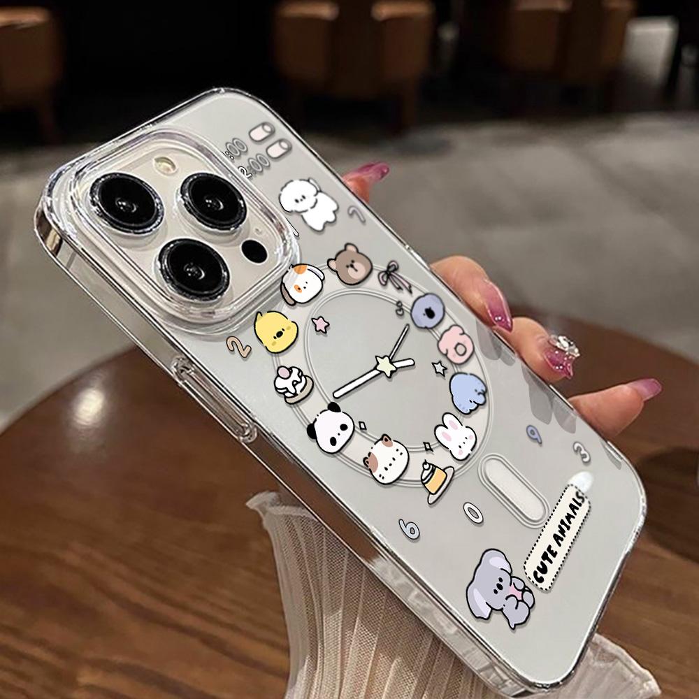 Magnetische Handyhülle für iPhone 12 14 16 17 Pro 17 16 15 14 13 12 Pro Max 12 13 14 15 16 Hochwertige Stoßfeste Hülle Vollständiger Schutz Niedlicher Stil