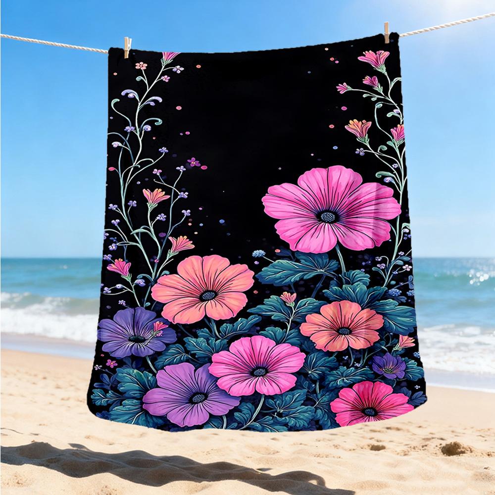 

1pc Floral Outdoor Blanket - Soft Flannel Cozy for Travel & Camping - All-Season Warm Bed Cover, Machine Washable yy251229061 75x90cm