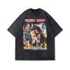 Rodman Portrait Retro Washed Old Short-Sleeved T-Shirt Men'S And Women'S American Street Hiphop Half-Sleeved Tee