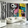 Jack & Sally Wall Tapestry Aesthetic Wall Hanging Printed Fabric Blanket Decorative Tapestries for Bedroom Living Room Home Decor