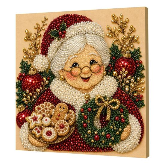 Kit per Creare Decorazioni da Parete Kit Artistico con Perle Finte di Natale, 20x20cm Pittura Natalizia Fai da Te Progetto di Artigianato Multidimensionale Diamanti 3D Scintillanti per Adulti, Festivo