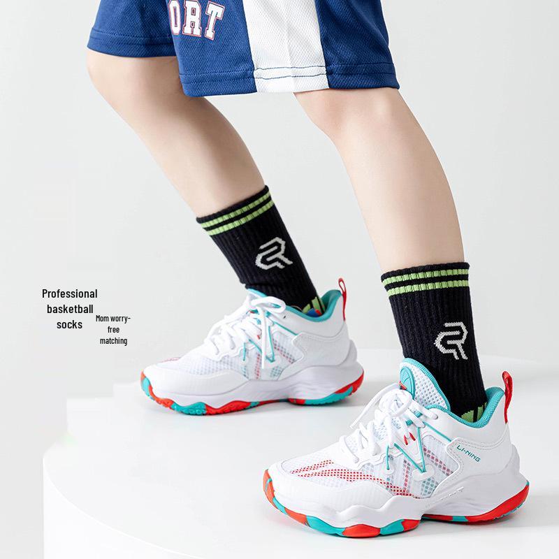 Kinder High-Top Basketballsocken - Wadenhoch für Jungen & Teenager, Ideal für Sport & Training