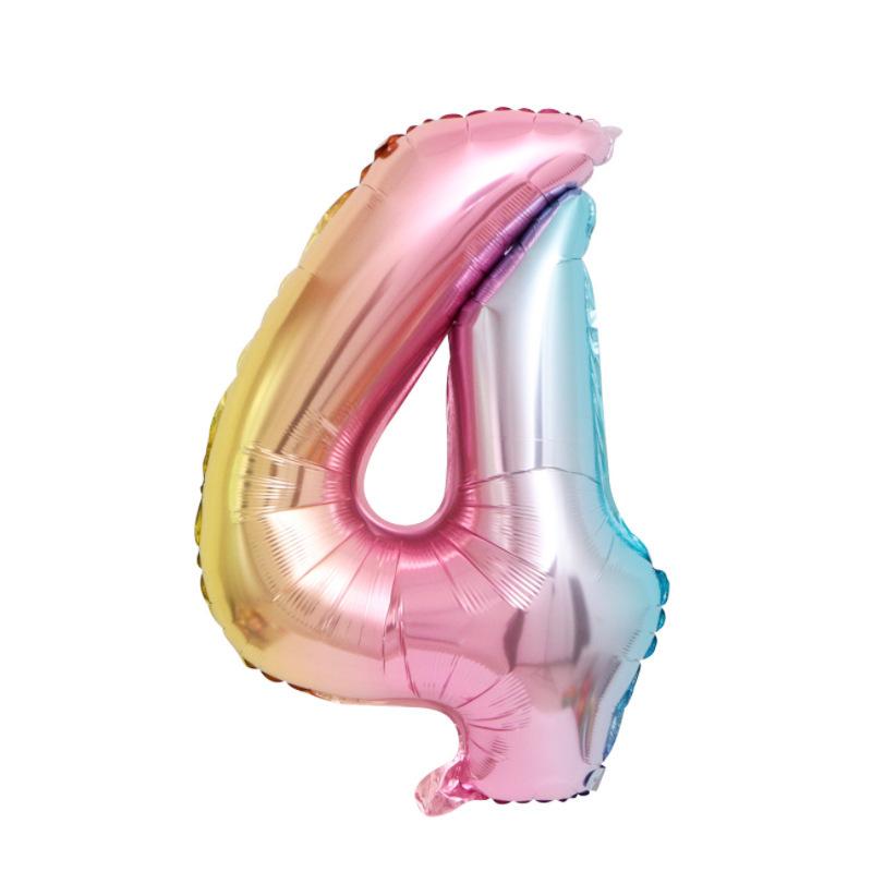 16-Inch Us Version Of Thin Body Digital Birthday Party Decoration Props Decoration Aluminum Film Balloon Digital