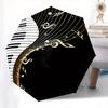 Piano Keys, Musical Notes Theme 8 Bone Hand Automatic Folding Umbrella, Compact and Portable Design, A Perfect Gift for Birthday, Christmas
