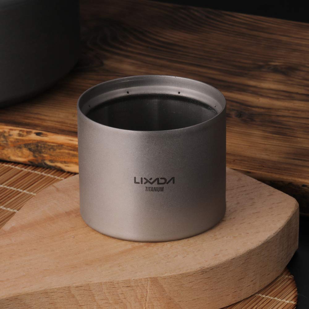 LIXADA Lightweight Titanium Alcohol Burner for Camping, Hiking, Backpacking, and More (Titanium2)