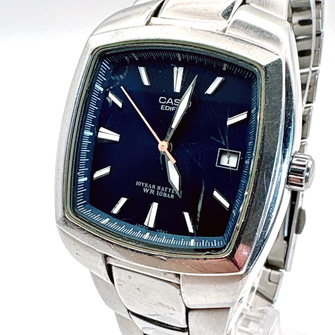 Used New battery working item CASIO EDIFICE navy dial men s watch