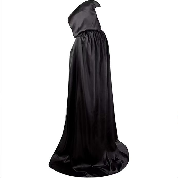 Halloween Cape, Grim Reaper Vampire Cloak, Satin Fabric Costume for Adults and Kids, Fancy Dress, Themed Party and Carnival