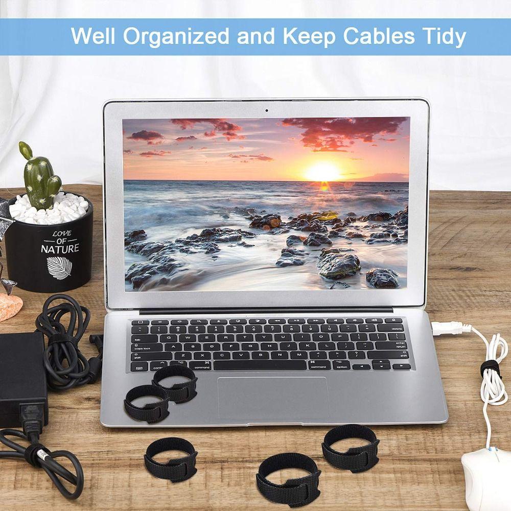 50pcs Releasable Winder 50pcs Hoop Tape Reusable Cable Organizer  Wire Management