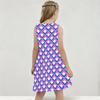 Girls Round Neck Sleeveless Geometric Printed A Line Flared Dress