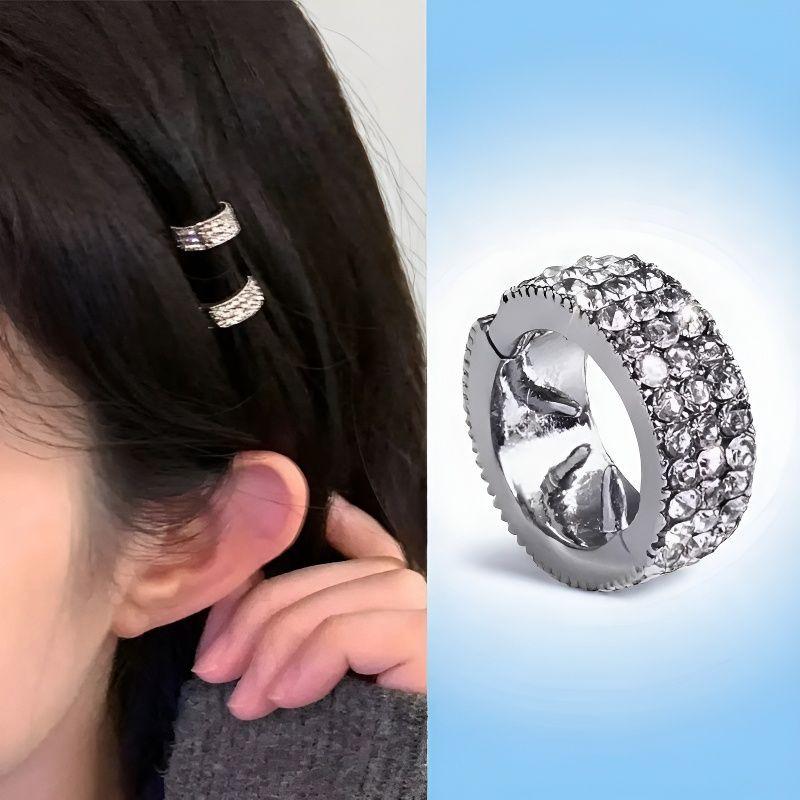 6Pcs Women s Rhinestone Mini Round Hair Clips Shiny Crystal Metal Hair Cuff Buckle 6pcs