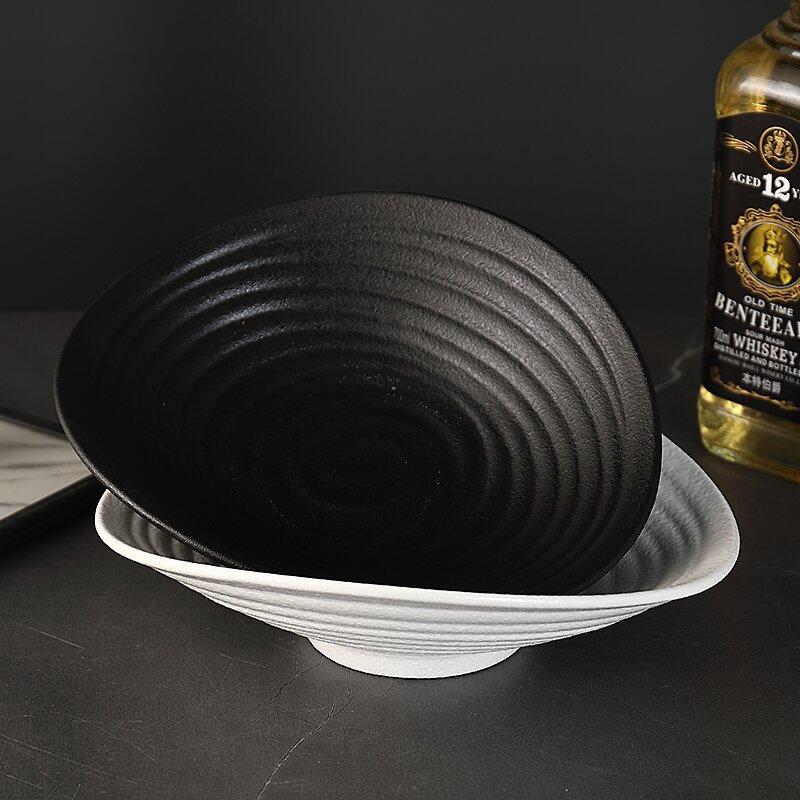Creative Cloud Striped Ceramic Dinner Plate Western Tableware Irregular Soup Bowl Dinner Pasta Plate Home Cooking Plate Kitchen