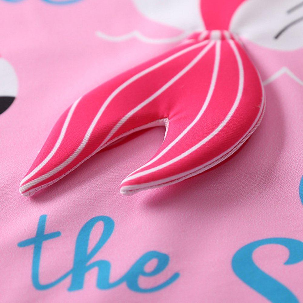 Baby Toddler Girls Rashguard Two Pieces Swimsuit Set Long Sleeve Mermaid Bathing Suits Bikini Bottoms Sun Protection Swimwear 1-10T