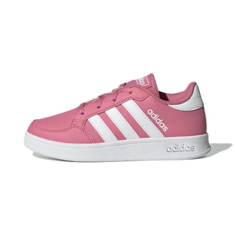 Adidas Neo Breaknet Casual Slip-Resistant Durable Low-Top Kids Skate Shoes Kids Sneaker Pink White GW2893
