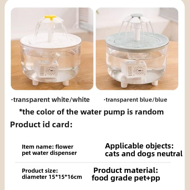 Automatic Cat Water Fountain USB Electric Recirculating Filter Transparent Pet Drinker Mute Dispenser for Cats Dogs Pet Feeder