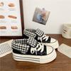Red platform high-top cloth shoes girls new chic versatile niche explosion super fire casual two wear board shoes