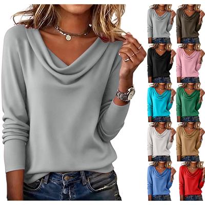 2026 Women's European-American Autumn/Winter Fashion: Elegant Solid Color Western Jacket T-shirt