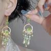 New Chinese Flower Pearl Water Drop Fringed Ear Hook Summer Mori Gentle Earrings Light Luxury High-end Earrings