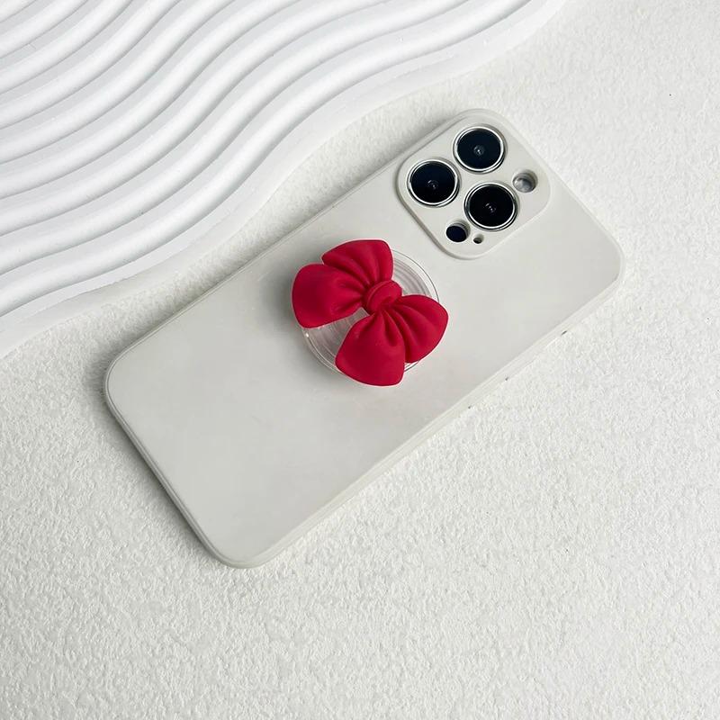 

Cute Colorful Bow Phone Holder Griptok Finger Ring Stand for iPhone Samsung Case Grip Tok Socket Holder Gift for Girls красный