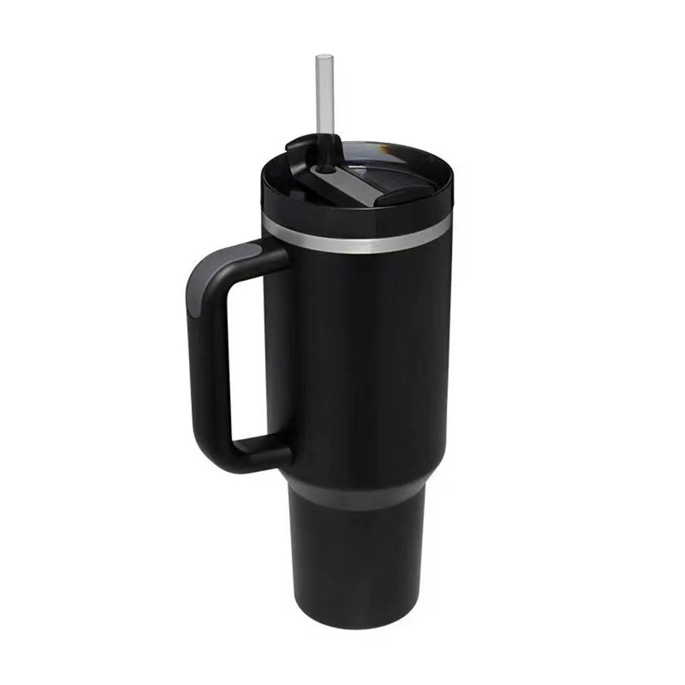 Pahar de 40 oz cu Mâner, Capac, Pai 40oz Sticlă de Apă din Oțel Inoxidabil, Cană Termos cu Vid, Călătorie, Mașină, Cană de Cafea, Capac pentru Stanley