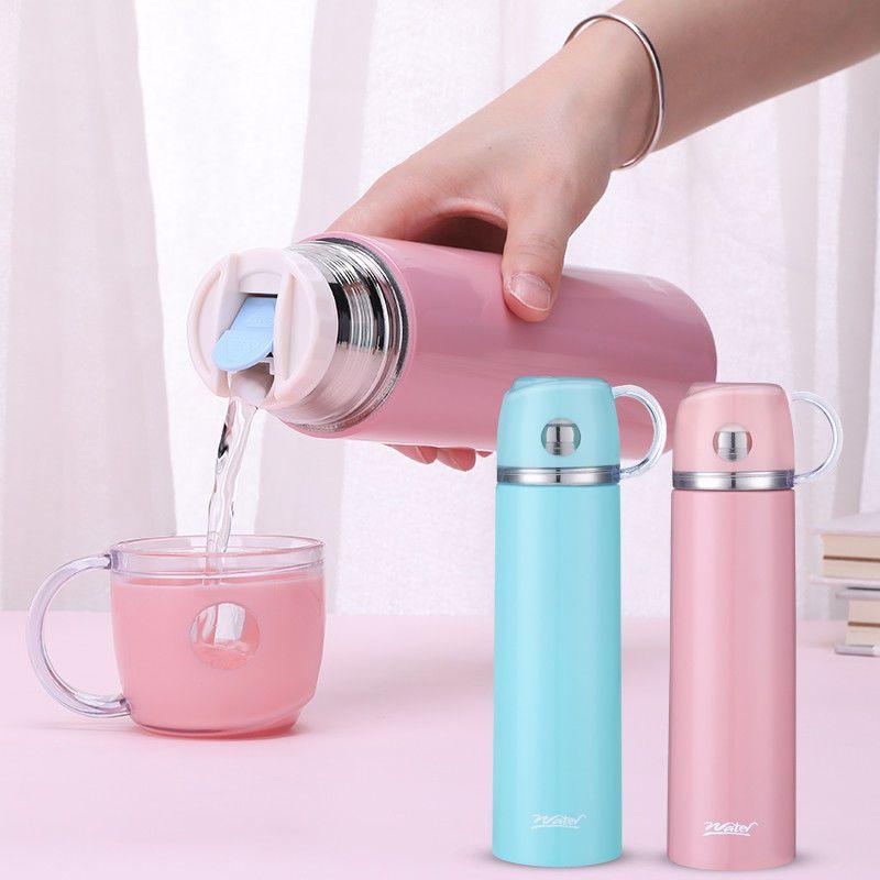 Thermos Cup 500ml/600ml Vacuum Flasks Portable Stainless Steel Thermos Cup Water Bottle Travel Tea Mug Office Thermos Cup