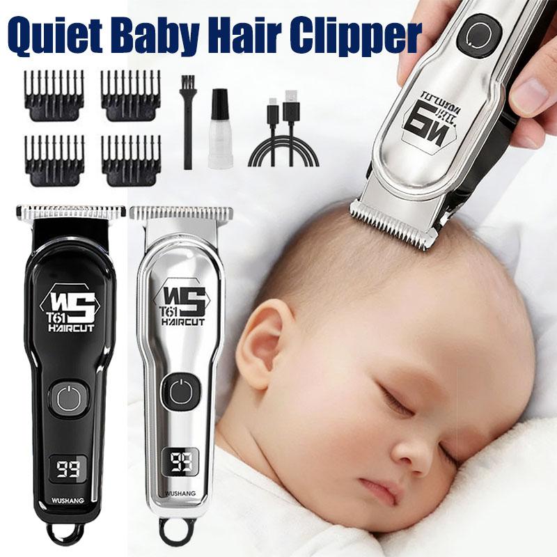 Cichy zestaw do strzyżenia włosów dla niemowląt - Bezpieczny trymer, Cichy dla noworodków, Zaokrąglone ostrza, Akumulatorowy, Bezbolesne i bezstresowe strzyżenie w domu dla dzieci