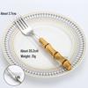 304 Stainless Steel Bamboo-Handled Knife Fork Spoon Set for Hotel Tableware and Western Food, Thickened Dessert Spoon and Steak Knife Fork.