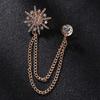 Rhinestone Star Tassel Brooch Tassel Chain Suit Collar Pin Suit Lapel Pin  Ceremony Banquet