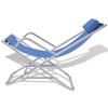 VidaXL 2x Chaises Inclinables de Terrasse Bain de Soleil de Jardin Transat de Patio Chaise Longue de Terrasse Plage Camping 42935