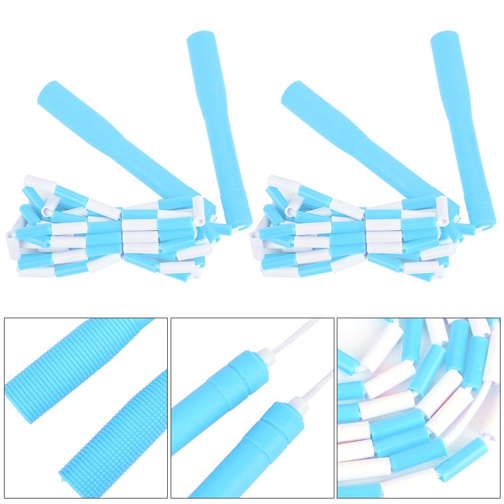 2 Stück PVC Bunt Verstellbares Gelenk Springseil Kinder Kindergarten Erwachsene Fitnesszubehör Blau