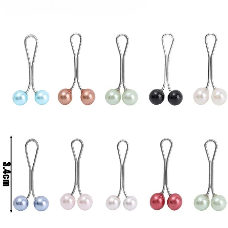 10-20pcs/lot Anti Slip Brooch Headscarf Shawl Scarf Lady Fixed Pins Scarf Hijab Clips Pearl Stylish Brooch for Women Jewelry