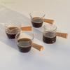 1 stuks Houten Handvat Glazen Espresso Maatbeker DIY Melkkan Koffiebenodigdheden Transparante Keuken Maatbeker