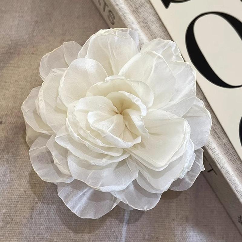 Super Fairy Mesh Flower Gripper Women New High-end Shark Clip Back Hair Simple Elegant Headwear
